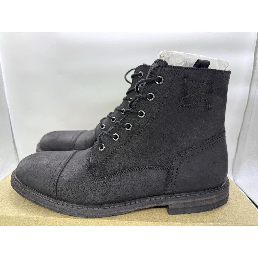 Clarks Clarkdale West Black Suede Lace Up Side Zipper Men’s Dress Boots 11.5 M